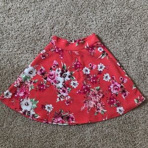 Charlotte Russe Floral Skater Skirt